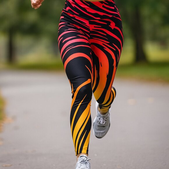 Vibrant Sunset Swirl Leggings - NWT - One Size Regular (0-10) - Picture 1 of 3